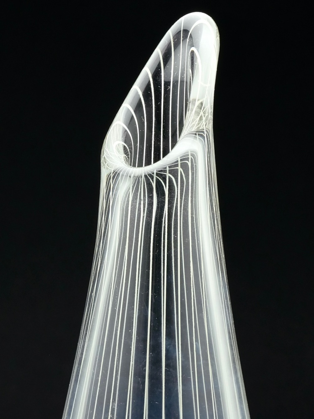MCM Strict Art Glass Vase by Bengt Orup for Johansfors 1960s